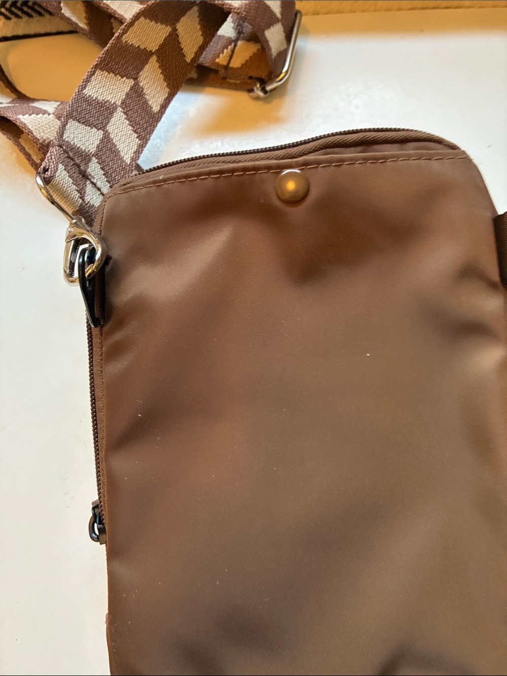Ihkwip Brown Crossbody Bag with Patterned Strap - Picture 6 of 10
